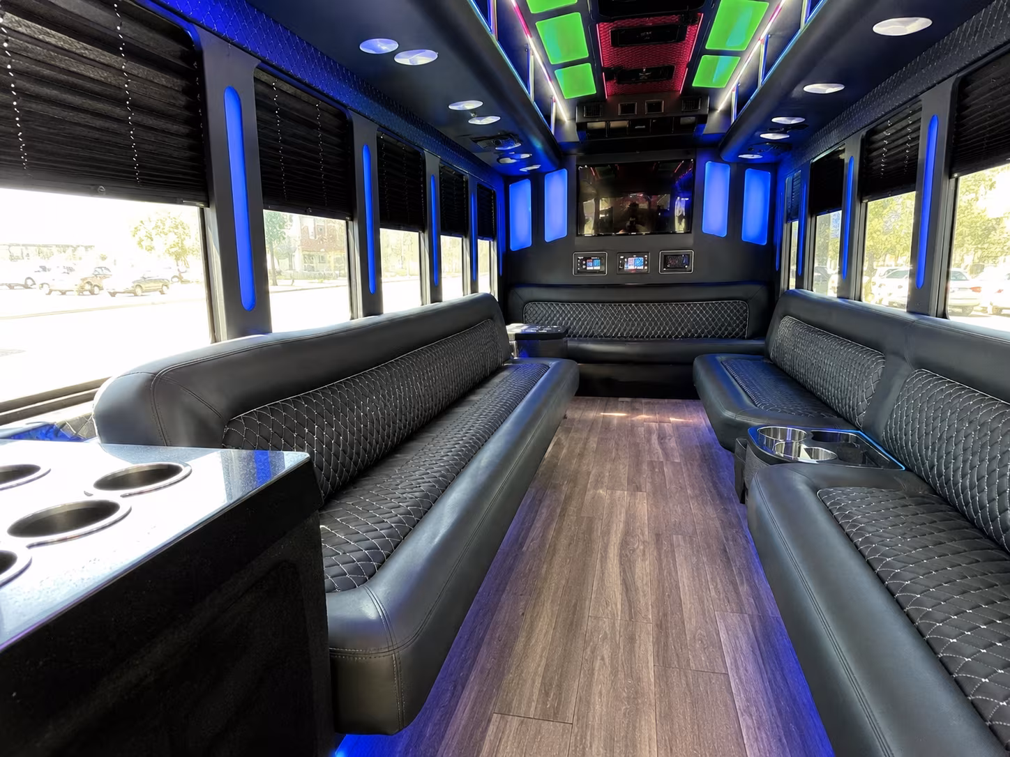 youngstown 15 passenger party bus inside