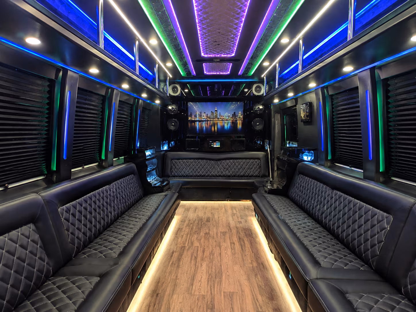 youngstown 25 passenger party bus interior