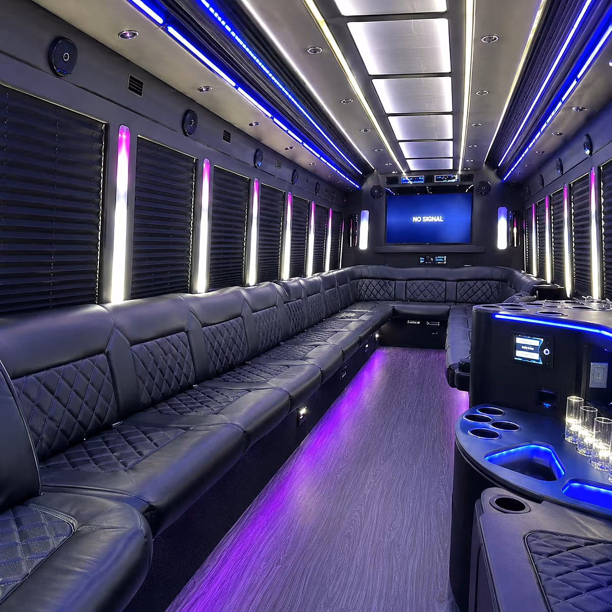 youngstown 30 passenger party bus inside
