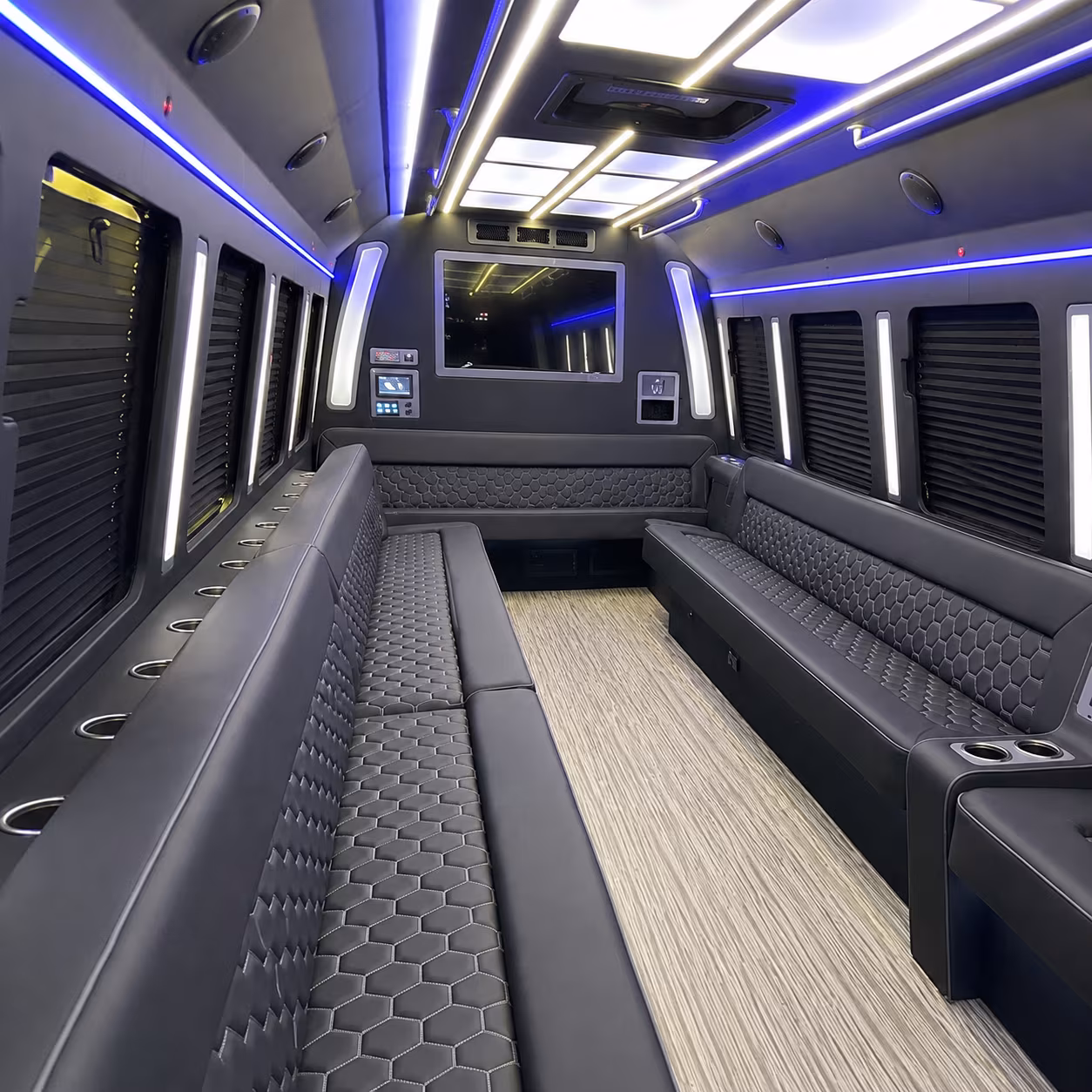 youngstown 40 passenger party bus inside